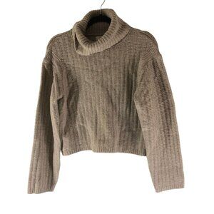 Universal Thread Womens Turtleneck Sweater Oversized Cropped Beige XS